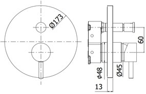 Paffoni Light Ligbox015 Parte Esterna Miscelatore doccia Incasso Con Deviatore Senza Parte Incasso Cromo