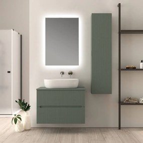 Mobile bagno 80 cm verde opaco cannettato Palermo