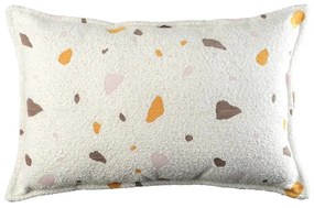 Cuscino per divano da bambini color crema con rivestimento in bouclé e ciniglia Terrazzo Bolster – Wigiwama