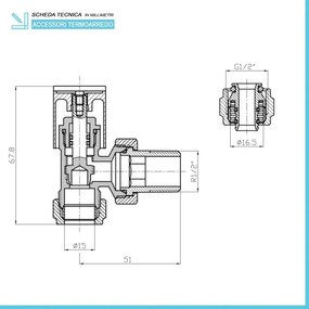 Termoarredo design nero opaco L 60x180 interasse 55 cm con Kit valvole