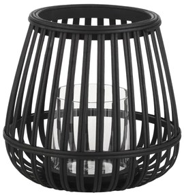 Eglo 422085 - Candeliere BUNAWAN 20x22 cm nero/bambù