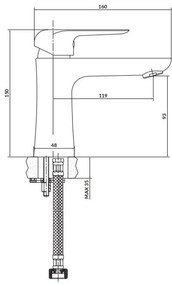 Cersanit S951-359 - Rubinetto del lavandino CITY 15 cm cromo lucido