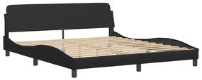 Letto con materasso nero 180x200 cm in similpelle