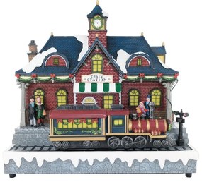 Villaggio di Natale animato Treno H 32 cm L 30 cm P 16 cm