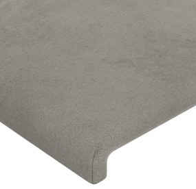 Testiera ad orecchio grigio chiaro 147x23x118/128 cm in velluto