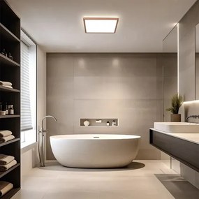 Brilagi - Plafoniera LED Ultra Slim per bagno, 24W/230V, 42x42 cm, oro rosa, IP54