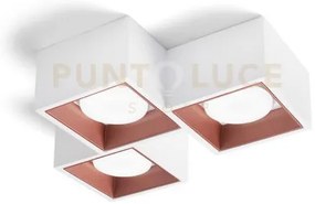 Nasso lampada da soffitto 3 luci attacco gx53 quadrata rame in ges...