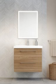 Mobile sottolavabo e lavabo Remix per vasca centrale rovere charleston L 60 x H 58 x P 33 cm 2 cassetti