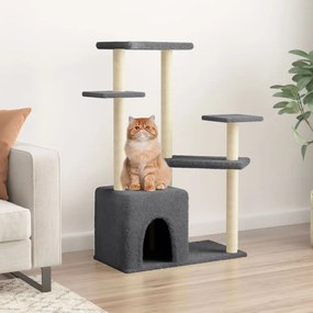 Albero per gatti con tiragraffi in sisal grigio scuro 107,5 cm