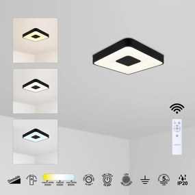 Plafoniera LED moderno Coin, bianco34 cm, luce con 3 temperature di colore dimmerabile, 2500 lumen MANTRA