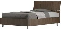 Letto 1 piazza e mezza 120x190 cm testata inclinata Demas - Contenitore,Noce