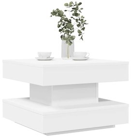 Tavolino Da Caffè Girevole A 360 Gradi Bianco 50x50x34,5 Cm /