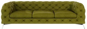 Divano verde con rivestimento in velluto 243 cm Chelsea – Ropez