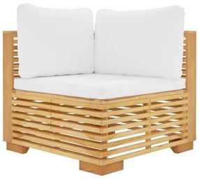 Set divani da giardino 5 pz con cuscini legno massello di teak