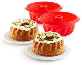 Set di 2 stampi per bundt cake in silicone rosso - Lékué