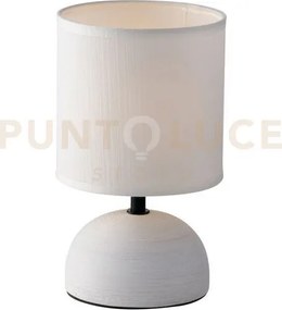 Lumetto furore bianco 1 luce attacco e14 14x24cm in ceramica e para...
