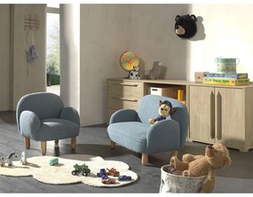 Poltrona per bambini blu con rivestimento in bouclé Rocky – Vipack