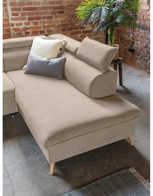 Divano letto angolare in velluto beige a "U" (angolo destro) Sweet Harmony - Miuform