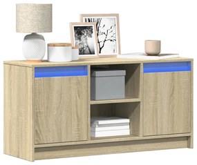Mobile Porta Tv Con Led Rovere Sonoma 100x34x50cm İn Truciolato /