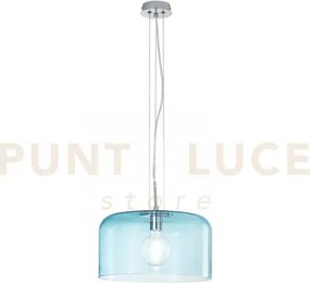Lampadario a sospensione gibus turchese 1 luce attacco e27 35x35x15...