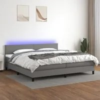 Letto a Molle Materasso e LED Grigio Scuro 200x200cm in Tessuto cod mxl 59991