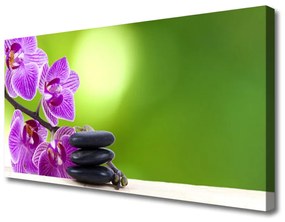 Quadro stampa su tela Fiori di orchidee verdi 100x50 cm