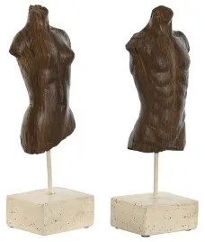 Statua Decorativa Home ESPRIT Bianco Marrone Chiaro Busto 9,5 x 8 x 31 cm (2 Unità)