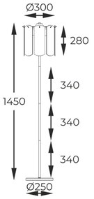 Zuma Line ML3523-3-EGN - Lampada con piedistallo NIRA 3xE14/40W/230V oro