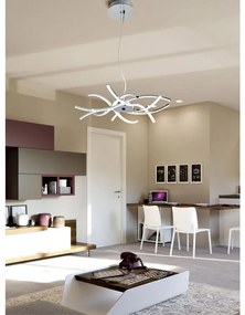 Lampadario LED moderno ROXIE grigio Ø59cm, luce naturale 3120 lumen, NOVECENTO