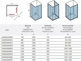 Box Doccia New Flora H190 Cristallo 6mm Porte Scorrevoli