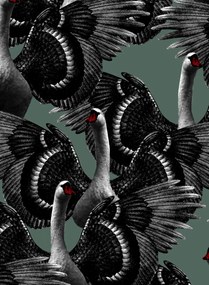 Studio Lisa Bengtsson Tapete Swan Lake - Green