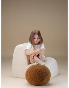 Poltrona per bambini color crema con rivestimento in bouclé Cloud – Wigiwama
