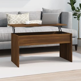 Tavolino rovere marrone 102x50,5x52,5 cm in legno multistrato