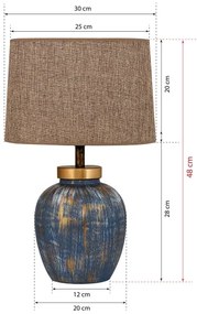 Lampada da tavolo 1xE27/40W/230V blu/beige