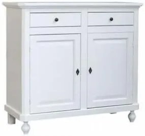 Credenza  da 105 cm  classica in legno bianco opaco