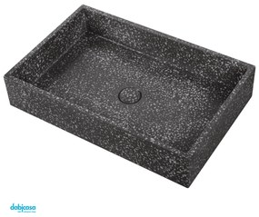 Lavabo D'Appoggio "Dion" Da 60x39 cm Finitura Volcano C/Piletta Di Scarico Inclusa