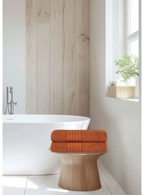 Set di 2 asciugamani in spugna di cotone color rosso mattone 70x140 cm - Good Morning