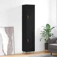 Credenza Nera 34,5x34x180 cm in Legno Multistrato 3199082