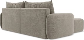 Divano angolare beige allungabile/con contenitore (con penisola a sinistra) Kalena – Makamii