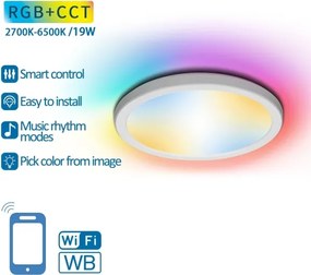 Aigostar - Plafoniera dimmerabile RGBW LED/19W/230V 2700-6500K Wi-Fi