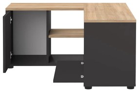 Tavolo TV in rovere decorato in nero e naturale 90x45 cm Angle - TemaHome