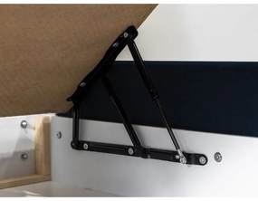 Letto matrimoniale imbottito blu scuro con contenitore con griglia 160x200 cm Jade - Bobochic Paris