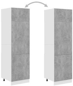 Armadio per frigo grigio cemento 60x57x207 cm in truciolato