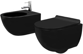 Set vaso WC CARLO Mini Black Mat + Bidet Carlo Black