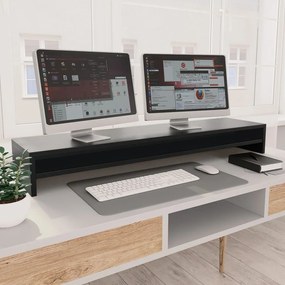 Supporto Per Monitor Nero 100x24x13 Cm İn Legno Multistrato /