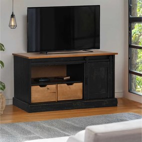 Mobile Porta Tv Halden Con Anta Scorrevole Nero 110x40x60 Cm /