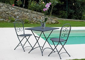 Sedia Pieghevole da Giardino 41x55x91 cm in Ferro Orta Grigio Antracite...