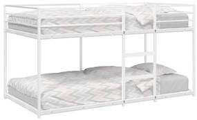 Letto A Castello Senza Materasso Bianco 107x203 Cm İn Acciaio /