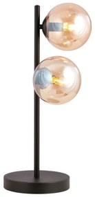 Lampada da Tavolo in Acciaio ROSSI LN2 GrafiteMieleTrasparente 2xE14