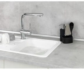 WENKO 3620127800 - Set per il lavaggio EMPIRE 11x19 cm nero/argento